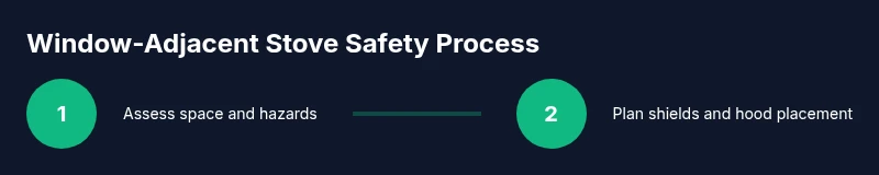 Process flow for safe stove placement near a window