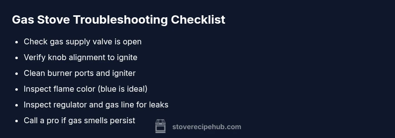 Checklist for diagnosing gas stove issues
