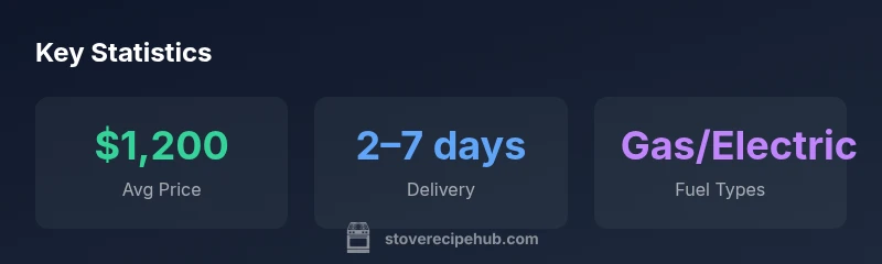 infographic showing stove price ranges, delivery times and fuel types