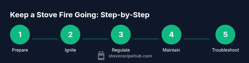 Process diagram showing steps to maintain a steady stove flame