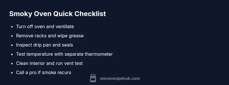 Checklist for diagnosing smoky ovens