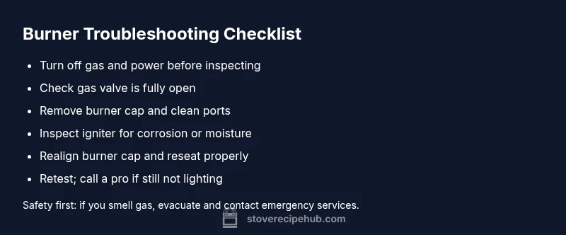 Checklist for troubleshooting a stove burner that won’t light