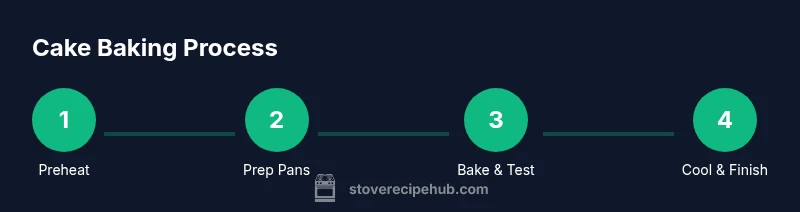 Step-by-step cake baking process infographic
